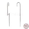 Rhodium Plated 925 Sterling Silver Ear Wrap Crawler Hook Earrings EJEW-AA00271-33A-P-1