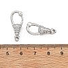 SHEGRACE Brass Micro Pave Clear Cubic Zirconia Spring Gate Clasps XGRQ58856-750P-3