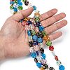 Flat Round Handmade Millefiori Glass Beads Strands LK-R004-63-5