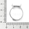 Rectangle Adjustable 925 Sterling Silver Ring Components STER-G042-09P-4
