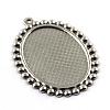 Tarnish Resistant Pendant Cabochon Settings STAS-Q194-17-2