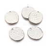 Alloy Blank Flat Round Hammered Pendants PALLOY-M031-07P-NF-1