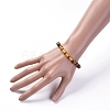 Unisex Wood Beads Stretch Bracelets BJEW-JB04960-05-4