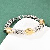 304 Stainless Steel Rhombus Cuban Link Chain Bracelets for Men Women BJEW-G766-07A-3