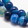 Natural Striped Agate/Banded Agate Bead Strands X-G-K166-13-8mm-06-3