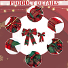 CHGCRAFT 10Pcs 2 Style Christmas Theme Tartan Pattern Polyester Bowknot AJEW-CA0002-64-6