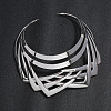 Iron Geometric Multi-Layer Cuff Statement Necklaces for Women WG85588-02-1