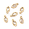 Brass Micro Pave Clear Cubic Zirconia Charmss KK-E068-VF226-4