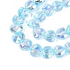 Electroplate Transparent Glass Beads Strands EGLA-N056-01A-04-3