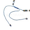 Natural Black Agate Beads Adjustable Nylon Thread Braided Bead Bracelets Sets BJEW-JB06453-10