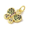 Real 18K Gold Plated Brass Pave Cubic Zirconia Pendants KK-M283-11K-02-2