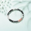 Natural Lava Rock & Gemstone Round Beaded Bracelet for Women BJEW-JB08336-01-2