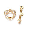Brass Micro Pave Clear Cubic Zirconia Toggle Clasps KK-Q278-005-NF-3
