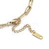 201 Stainless Steel Cable & Paperclip Chains Double Layer Necklaces NJEW-D055-06G-5