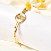 201 Stainless Steel Flat Round Link Bangles for Women BJEW-R014-01G-05-1