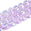 Electroplate Transparent Glass Beads Strands EGLA-N056-01A-06-1