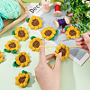 Sunflower Shape Crochet Appliques DIY-FG0004-04-3