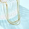 304 Stainless Steel Cardano Chain Multi-strand Necklaces for Women NJEW-C084-02G-3