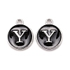 Platinum Plated Alloy Charms LS-ENAM-S118-02Y-P-1