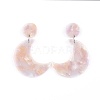 Cellulose Acetate(Resin) Crescent Moon Dangle Earrings EJEW-JE03424-M-3