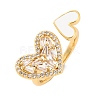 Brass Micro Pave Clear Cubic Zirconia Open Cuff Rings RJEW-U009-04F-G-1