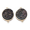 Natural Druzy Agate Links Connectors G-T131-86B-2