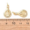 Brass Micro Pave Clear Cubic Zirconia Pendants CU-CBA2907-05B-G-3