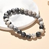 Natural Netstone Bead Stretch Bracelets BJEW-K212-B-021-1