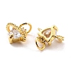 Brass Cubic Zirconia Charms KK-A156-04G-RS-4