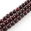 Dyed Natural Sesame Jasper Round Beads Strands X-G-R342-8mm-11-1