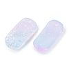 Spray Painted Transparent Glass Connector Charms X1-GLAA-H035-06G-2