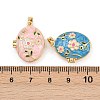 Brass Enamel Locket Pendants KK-P335-02G-4