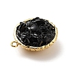 Natural Black Onyx Chip Pendants KK-C242-05G-10-4