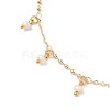 Natural Cultured Freshwater Pearl Rondelle Tassel Anklets AJEW-AN00718-4