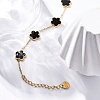 Flower Resin Link Chain Bracelets BJEW-K247-01G-03-3