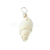 Natural Spiral Shell Pendants PALLOY-JF02792-02-3