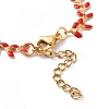 Enamel Ear of Wheat Link Chains Bracelet BJEW-P271-02G-05-4