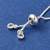 Rack Plating Adjustable Brass Box Chain Slider Bracelet Making KK-M285-03S-3