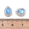 Brass Light Sky Blue Glass Teardrop Multi-Strand Links KK-B125-09S-3