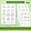 4 Sheets 11.6x8.2 Inch Stick and Stitch Embroidery Patterns DIY-WH0455-138-2