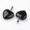 Natural Black Agate Pendants G-G956-B04-FF-2