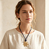 Alloy Flower Pendant Adjustable Nylon Cord Tie Knot Necklaces for Women WG58F26-01-2