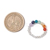 Natural Amethyst & Natural Lapis Lazuli & Natural Apatite & Natural Green Aventurine & Natural Citrine & Brass Beads Chakra Rings RJEW-TA00185-02-3