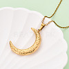 304 Stainless Steel Pendant Necklaces NJEW-T018-20G-1