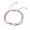 4Pcs Adjustable Synthetical Turquoise Starfish Braided Bead Bracelets BJEW-JB10225-3