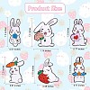 6Pcs 6 Style Carrot & Flower & Heart & Lollypop Rabbit Enamel Pins JBR087A-2