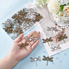 Tibetan Style Alloy Pendant Cabochon Settings with Transparent Glass Cabochons DIY-GO0002-31B-3