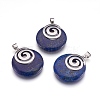 Natural Dyed Lapis Lazuli Pendants KK-F751-D20-1