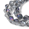 Electroplate Transparent Glass Beads Strands EGLA-I019-HR02-4