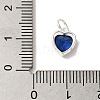 925 Sterling Silver Cubic Zirconia Heart Charms with Jump Rings FIND-U013-10S-07-3